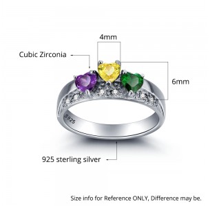 Birthstone Ring, Sterling Silver Personalized Engravable Ring JEWJORI101996